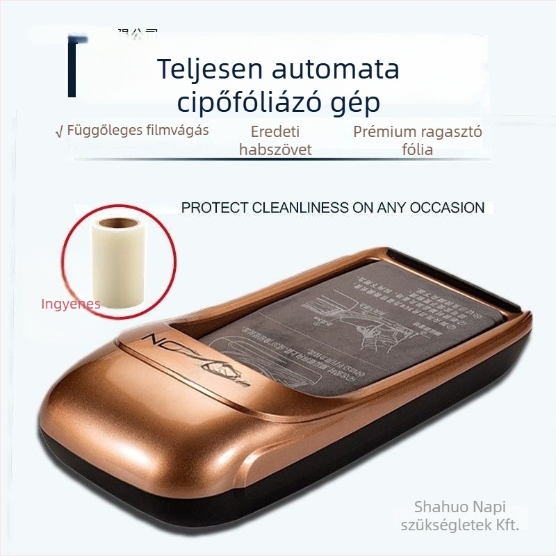 Teljesen automata cipővédő gép, vízálló, műanyag kialakítás, biológiailag lebomló anyag