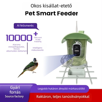 AI‑felismeréssel ellátott madáretető kamera, kültéri, mókusvédelmes, intelligens háziállat‑etető