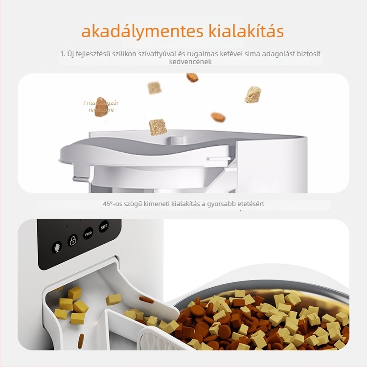 Dudu 6L WiFi automata etető háziállatok számára kettős etetéssel és állítható adagokkal