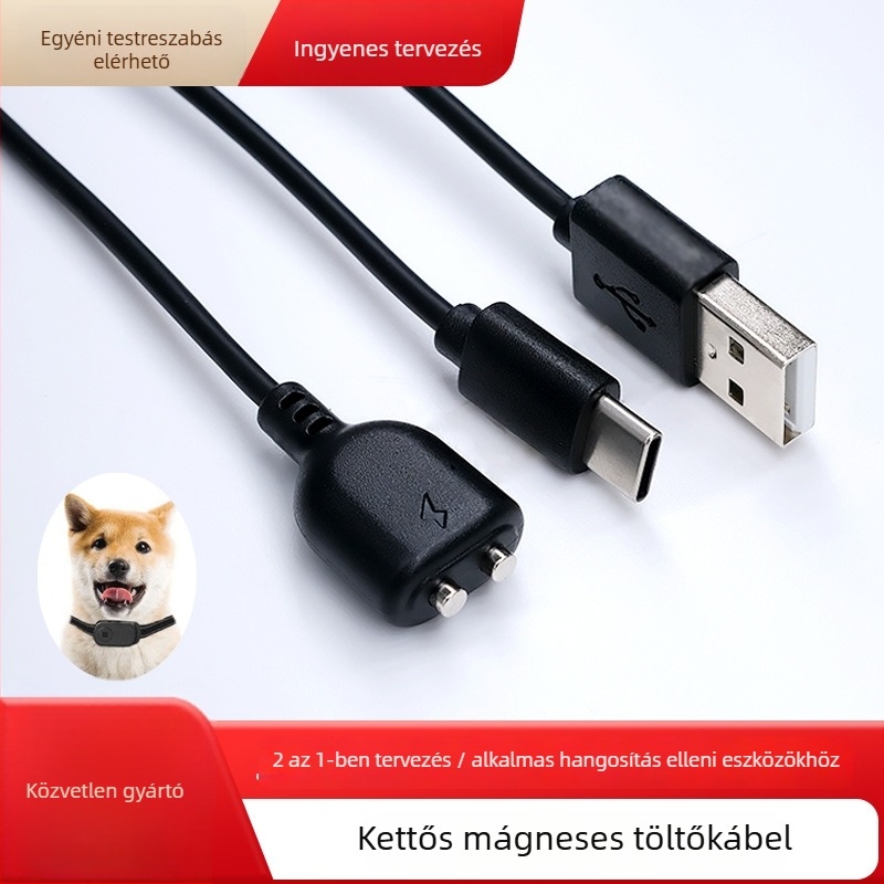 Kettő az egyben mágneses USB-C töltőkábel elektromos fogkefékhez és viselhető eszközökhöz – modell Cx-002, Zero ao
