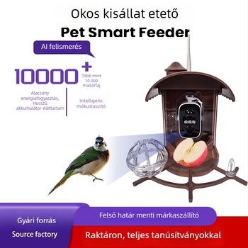 Kültéri HD madáretető kamera AI madárfelismeréssel, napelemes működés, intelligens etető