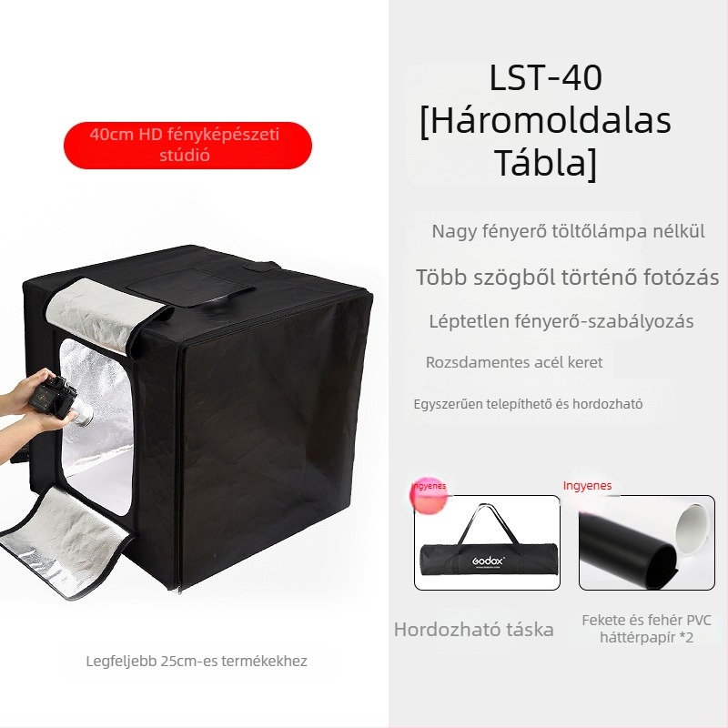 360°-os forgóasztal termékfotózáshoz, elektromos automata forgóplatform, teherbírás max. 30 kg, tömeg 4 kg, több méretben elérhető