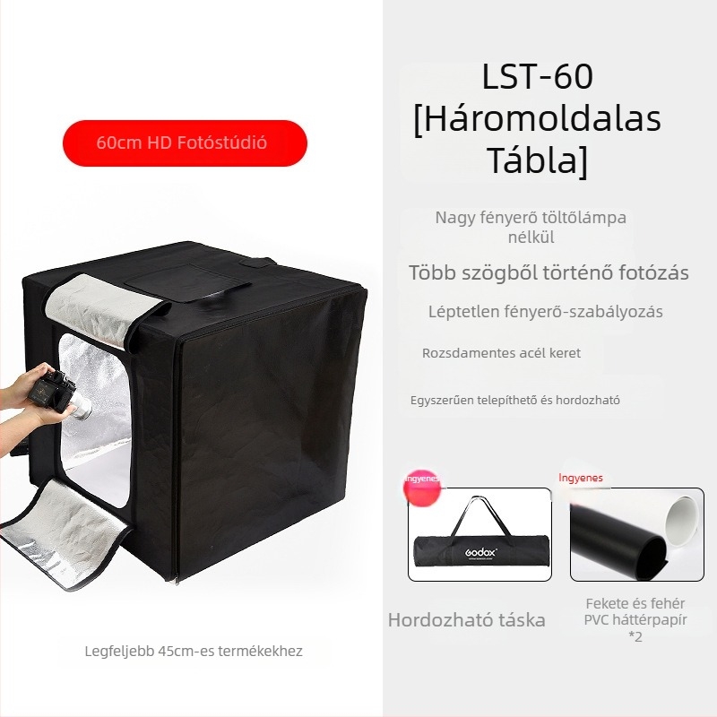 360°-os forgóasztal termékfotózáshoz, elektromos automata forgóplatform, teherbírás max. 30 kg, tömeg 4 kg, több méretben elérhető