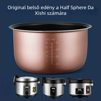 Félgömb alakú kereskedelmi rizsfőző belső edény – eredeti, megvastított, tartós; kapacitások 10L/13L/15L/20L/25L