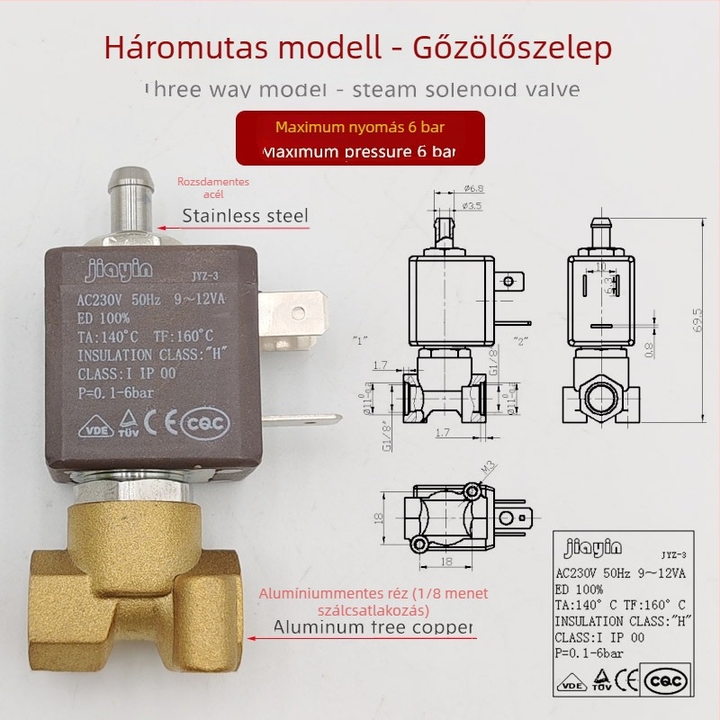 Gőz szelep kávéfőzőkhöz – 001 modell, karbantartási kiegészítő