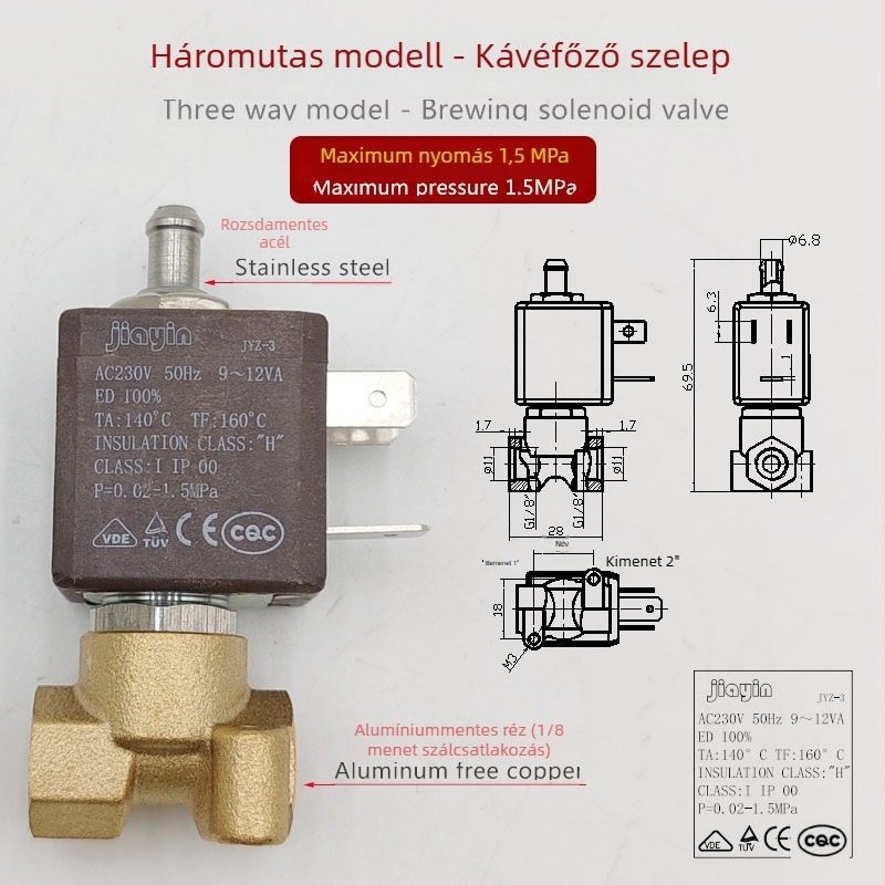 Gőz szelep kávéfőzőkhöz – 001 modell, karbantartási kiegészítő