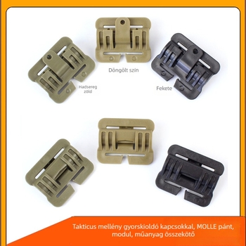 Taktikai mellény műanyag csattal, MOLLE szalag modul, 65-ös modell, kopásállóság, bővítés