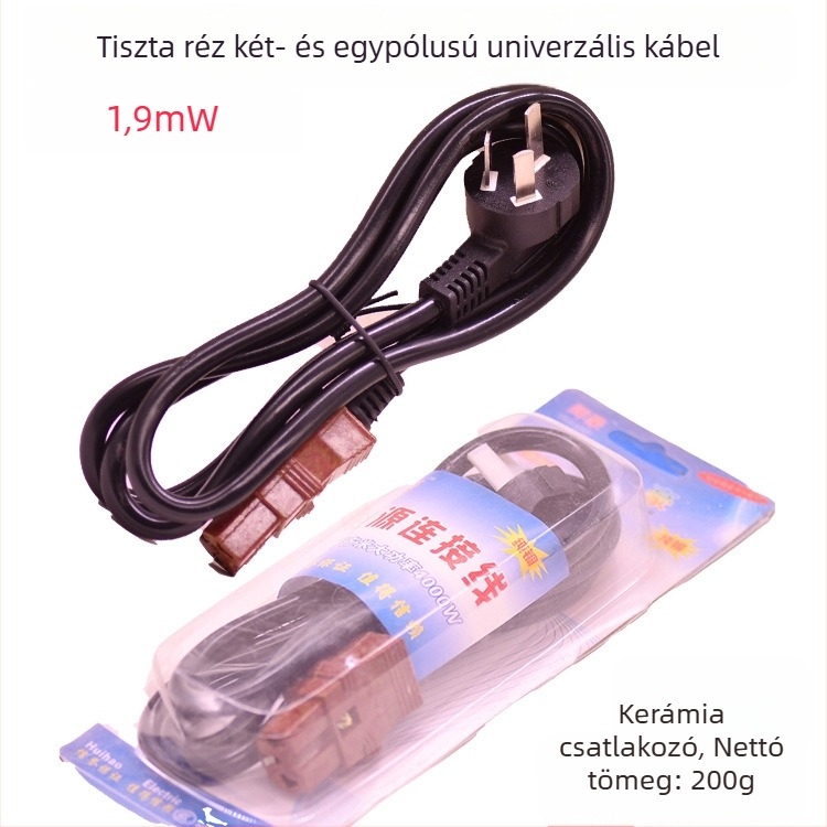 Tiszta rézből készült tápegység-kábel rizsfőzőhöz, 4000W/16A, hárompontos csatlakozó