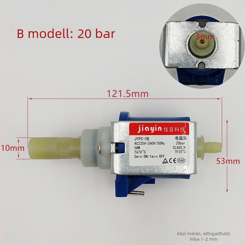 Espresso kávéfőző kiegészítők: elektromágneses szelep és vízpumpa, modell 001, javítás céljára