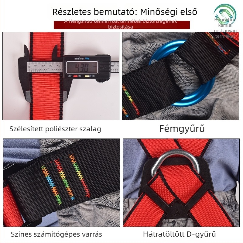 Hengshuo gyerekeknek teljes testű biztonsági öv kültéri hegymászáshoz, nejlon kötél, teherbírás 2400 kg, testreszabható hossz