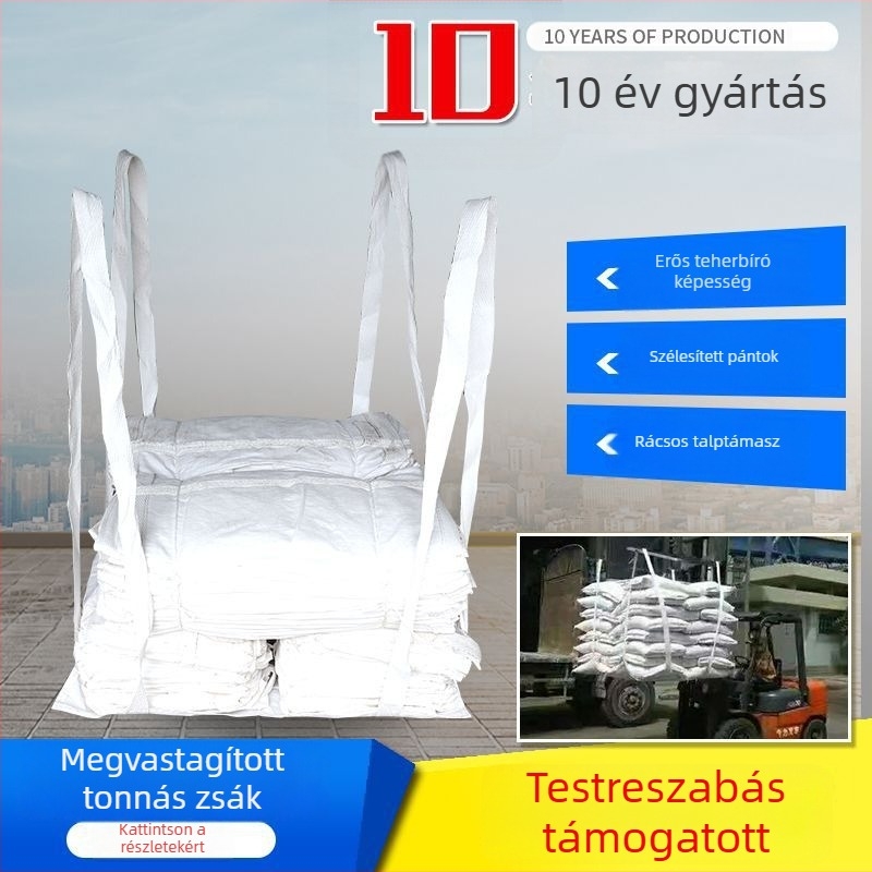 Megnövelt kopásállóságú tonna táska, veszélyes hulladék kezelésére, konténer táska építőipari logisztikához