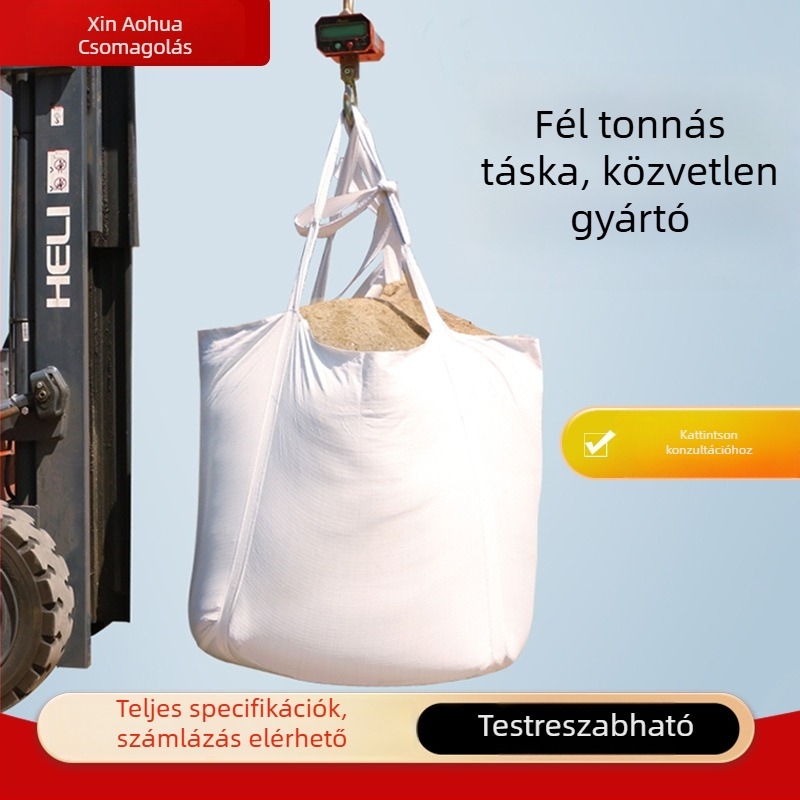 Konténerzsák, PP szövött anyag, testre szabható igény szerint, vastagság igény szerint, teherbírás igény szerint, képes szállítani műanyag, cement, takarmány, csiszolóanyagok.
