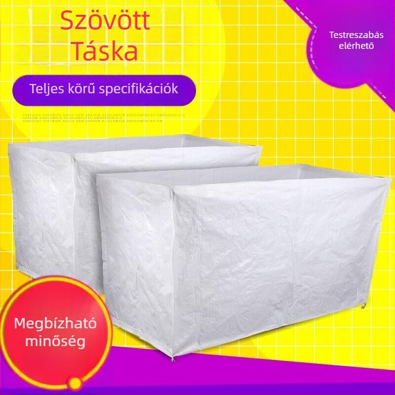 Kompozit műanyag szövött zsák négyzetalapú és háromdimenziós dizájnnal, vastagság 60, teherbírás 50, nyomtatott logó