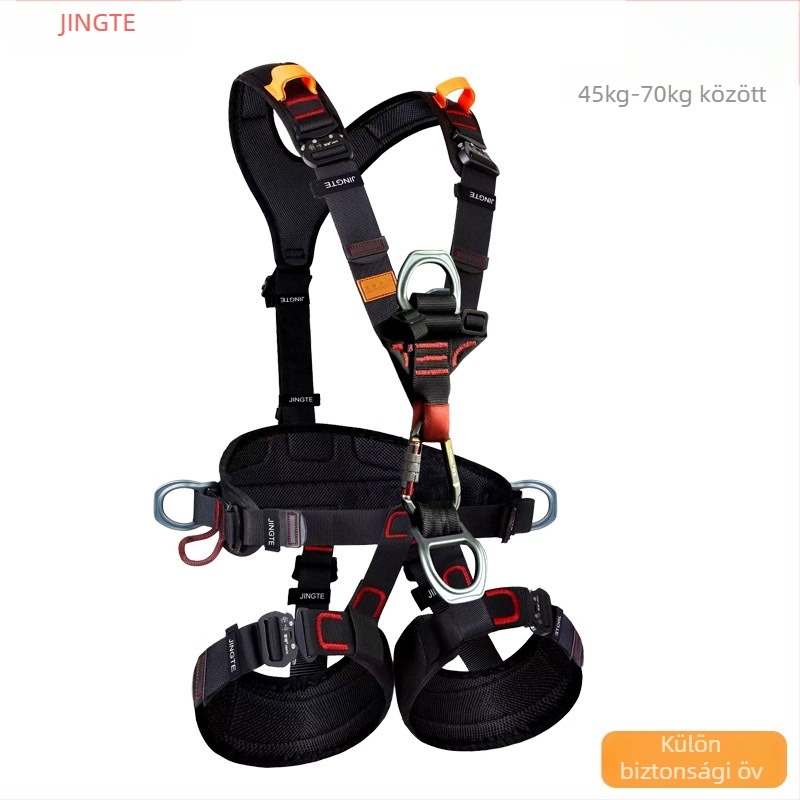 Jingte Ötpontos teljes testvédő heveder magasságban végzett munka, kültéri hegymászás és mentés, könnyű kivitel