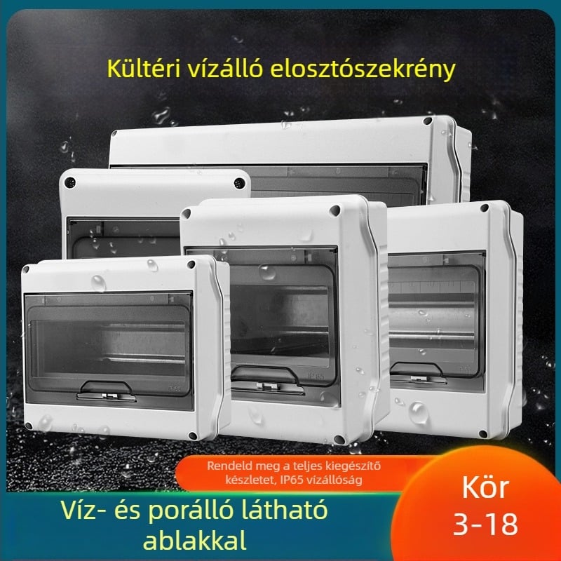 HT-5 vízálló kültéri elosztódoboz, FSPDX sorozat, ABS/PC ház, IP65, hurkok 3/5/8/12/18