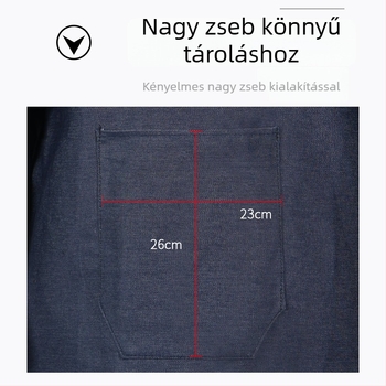 Denim munkás smock kötény hosszú ujjú, meghosszabbított kivitel, szennyeződés- és kopásálló, vastagabb munkaruha műhelyekhez és raktárakhoz, 800 g