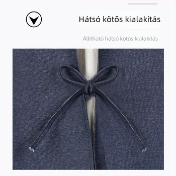 Denim munkás smock kötény hosszú ujjú, meghosszabbított kivitel, szennyeződés- és kopásálló, vastagabb munkaruha műhelyekhez és raktárakhoz, 800 g