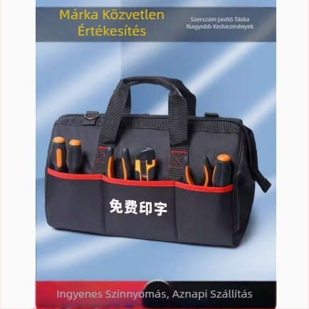 Vállon viselhető szerszámtáska — Multifunkcionális tárolás, kétszintes kialakítás, vízálló, nagy kapacitás, ütésálló