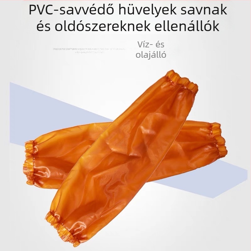 Pisces védő ujjvédők: vízálló és olajálló, vastag marhaín textúra, az élelmiszeripar számára, tömeg ~160 g, színek sárga és királykék