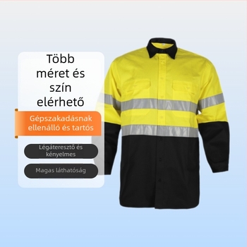 Férfi hosszú ujjú kültéri munkaruha, 100% pamut, 180 g/m², olajiparra, vegyiparra és kohászatra