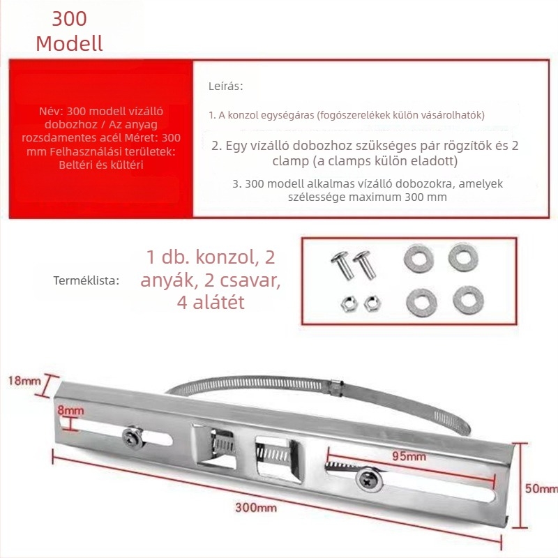 Megerősített kereszttartó megfigyelő vízálló dobozhoz, acél gyűrűs csipesz, rögzített oszlop (Modell: Support; Termékkód: Support; Márka: 1; Importált: Nem)