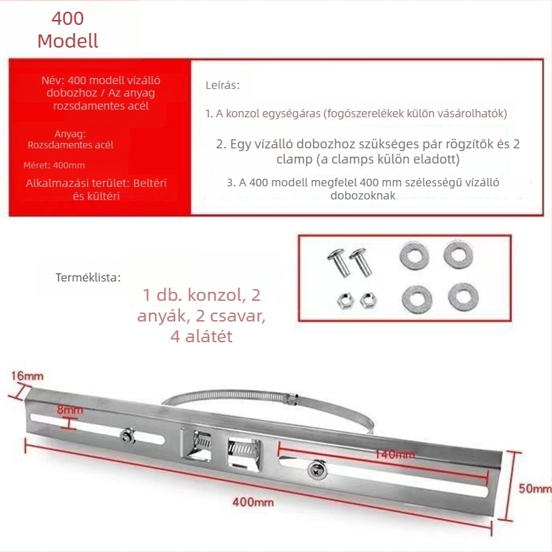 Megerősített kereszttartó megfigyelő vízálló dobozhoz, acél gyűrűs csipesz, rögzített oszlop (Modell: Support; Termékkód: Support; Márka: 1; Importált: Nem)