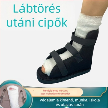 Gipsz utáni rehabilitációs lábbeli beépített meleg zokni-szárnyú kialakítással, lélegző hálós felső, bőr fleece belső bélés, súly 245 g, duzzadt lábra