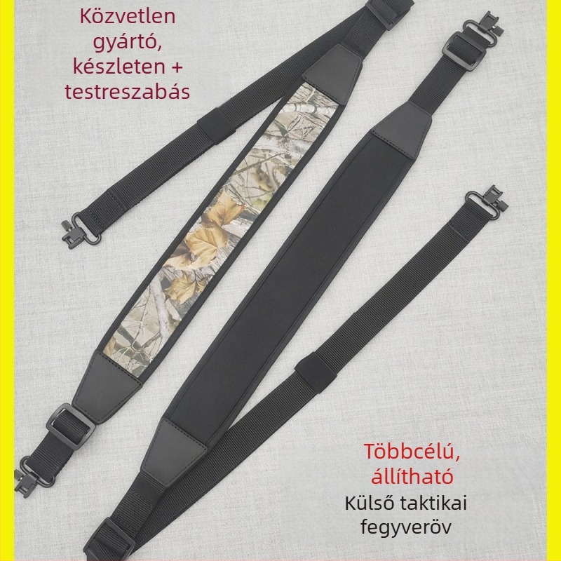 Tuoda univerzális taktikai fegyveröv regulálható dupla vállpánttal, megvastagított, kopásálló és csúszásmentes dizájn