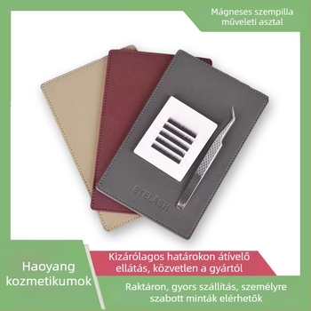 Mágneses szempillás készlet: mágneses lemez, műszempillák tároló doboza és csipesz