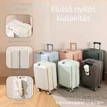Elülső nyílású bőrönd - PC anyagból, univerzális kerekekkel, 3,5 kg, kihúzható fogantyú