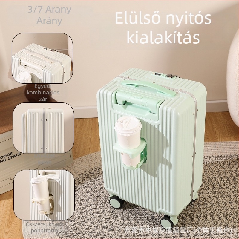 Elülső nyílású bőrönd - PC anyagból, univerzális kerekekkel, 3,5 kg, kihúzható fogantyú