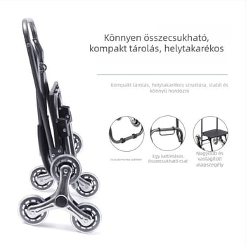 Junmei összecsukható bevásárlókocsi, mozgatható, lépcsőn való felmászás funkcióval, logó nyomtatás és testreszabás