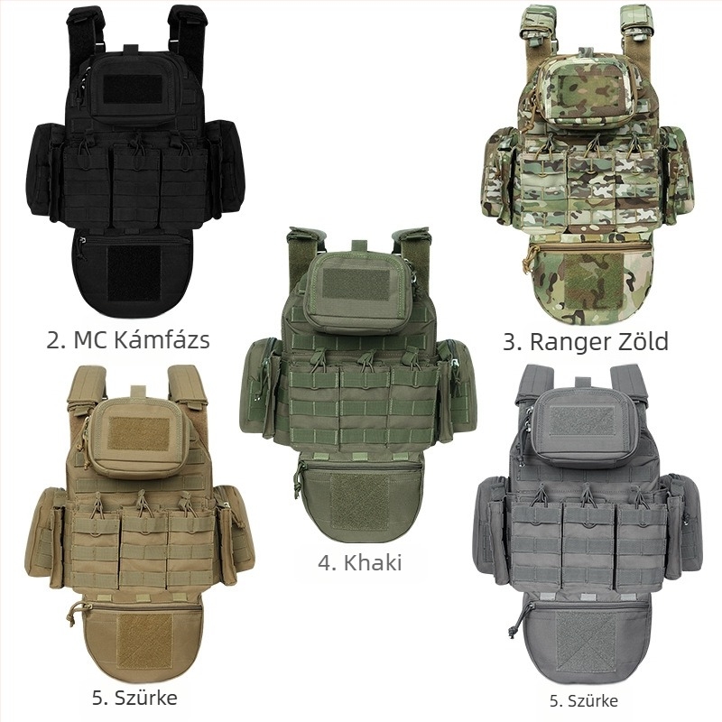 LASVENIS AV-8128 1000D Poliészter Taktikai Mellény Kamufázs Mintázattal, Kopásálló