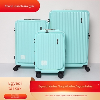 ABS+PC anyagú elől nyíló bőrönd, cipzáras zár, bővíthető, száraz–nedves elkülönítés, TSA kombinált zár, univerzális kerekek, poliészter bélés