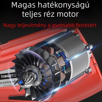 Otthoni használatra szánt elektromos festékszóró, kompakt lítiumakkumulátoros működés, nagy atomizációjú permetezés, 21-220V
