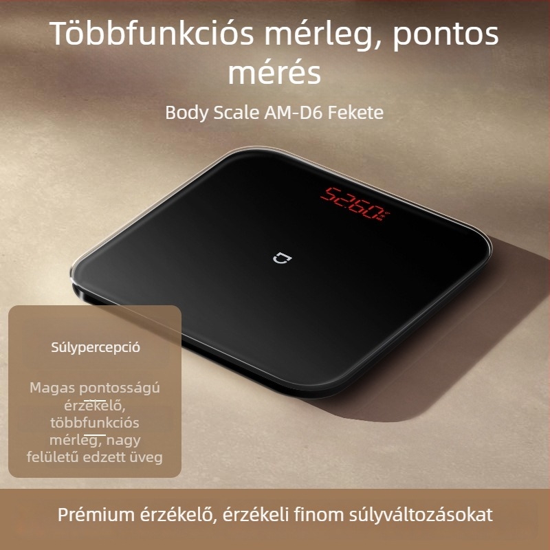 Benbo intelligens testsúly- és testzsírmérleg, pontos testsúlymérés, USB tápegység, max. 180 kg terhelhetőség, otthoni használatra, 2026 modell