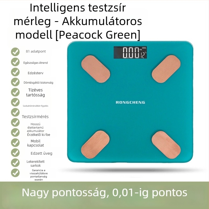 Kompakt, akkumulátoros okos digitális fürdőszobai mérleg