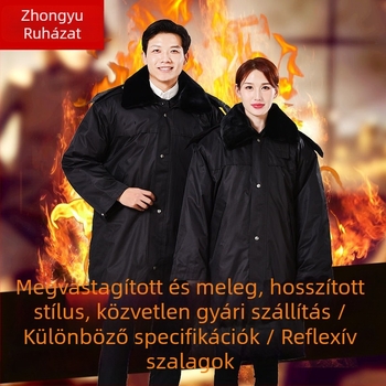 Téli hosszú szélálló, multifunkcionális kabát visszaverő részletekkel munkaruhához