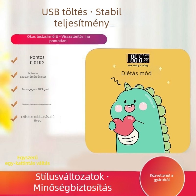 Pontos aranyos elektronikus testsúly- és testzsírszámláló, Bluetooth, otthoni használatra