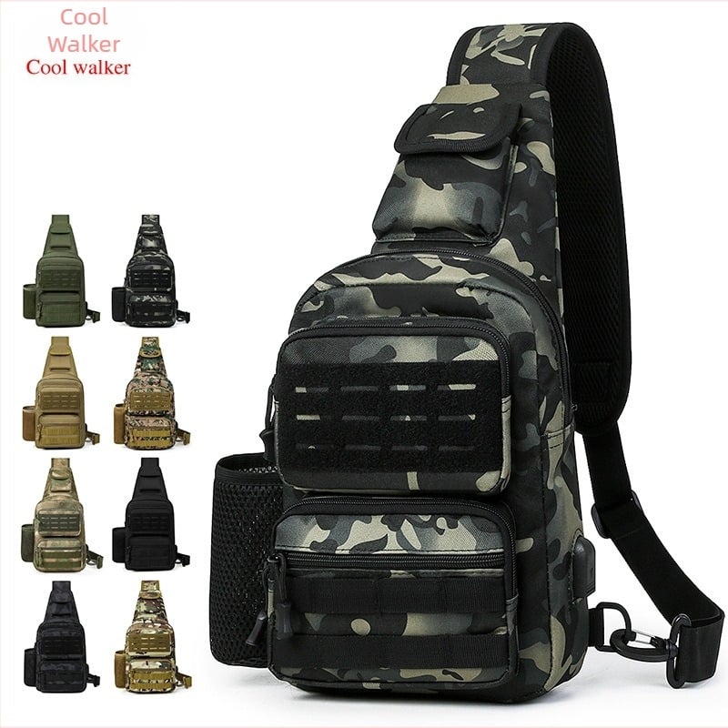 Cool Walker mellkas táska USB porttal, nylon, vízálló, könnyű, uniszex