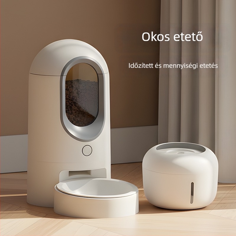 Okos állateledeles automat időzítővel és adagot szabályozó funkcióval, kutyák és macskák számára, leválasztható kivitel, alkalmazás nélkül