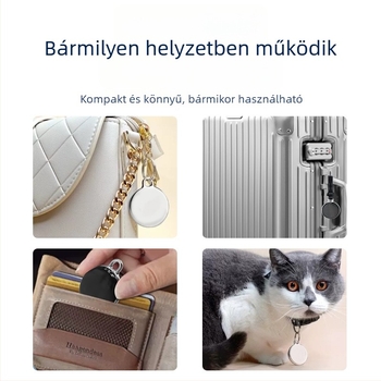 F3 házikedvenc nyomkövető Bluetooth-kapcsolattal, ABS tok, 8 g, iOS-kompatibilis