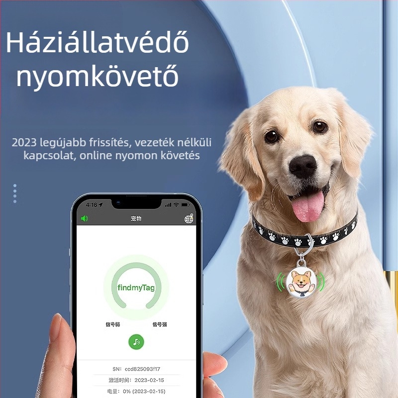 F3 házikedvenc nyomkövető Bluetooth-kapcsolattal, ABS tok, 8 g, iOS-kompatibilis