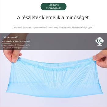 Egyszer használatos műanyag cipővédők, vastag PE, beltéri használatra, iroda porvédelem, vízálló esős napokon, háztartási használat