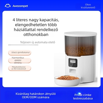4L körkörös, fordított, két színű macska etető, intelligens etető