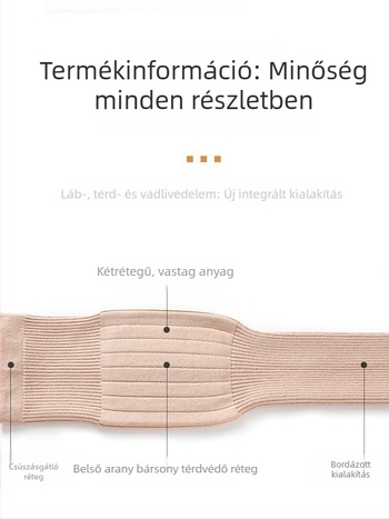 Meleg, kiterjesztett térdvédő csúszásmentes felülettel és fleece-béléssel, őszi-téli védelem – uniszex