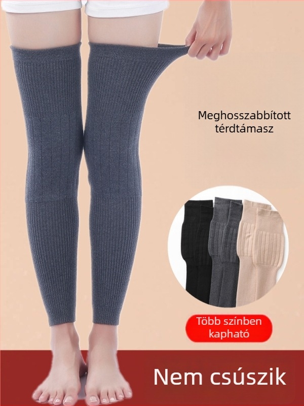 Meleg, kiterjesztett térdvédő csúszásmentes felülettel és fleece-béléssel, őszi-téli védelem – uniszex