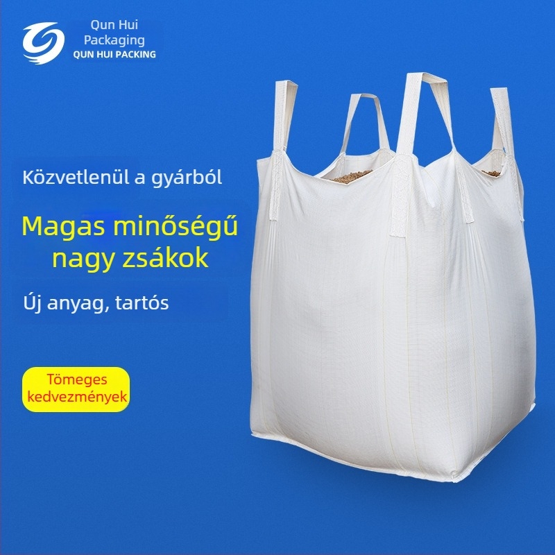 Négyzet alakú konténer zsák, PP anyag, kapacitás 1–2 tonna, testreszabható, kopásállóság 60, UV védelem