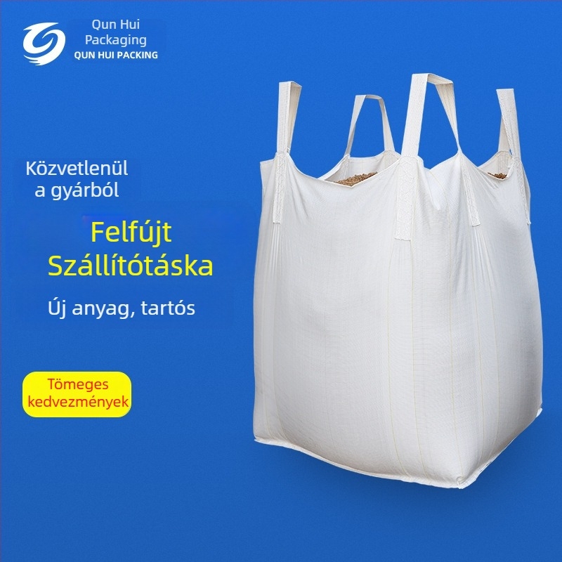 Négyzet alakú konténer zsák, PP anyag, kapacitás 1–2 tonna, testreszabható, kopásállóság 60, UV védelem