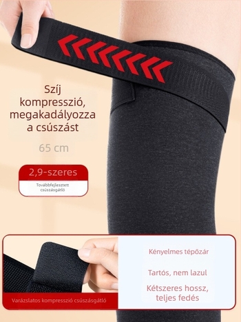 Sűrített meleg térdvédők pántokkal, fleece-béléssel, hosszú térdmagasságú védelem őszi-téli szezonra